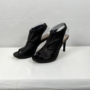 Via Spiga Brown Leather Sling Back Open Toe Stiletto Buttery Soft Size 8.5